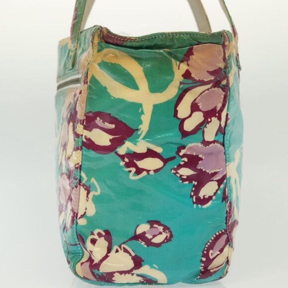 CHANEL Tote Bag Canvas PVC Green Silver CC Auth 140713 - Picture 4 of 16